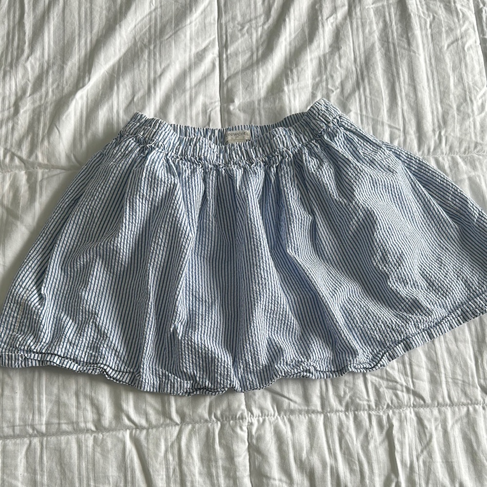 Crewcuts j crew girls Striped Blue Skirt seersucker sz 8